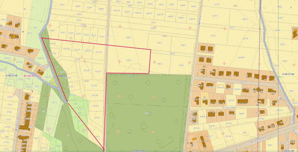 Duża działka budowlana | Studium uwarunkowań