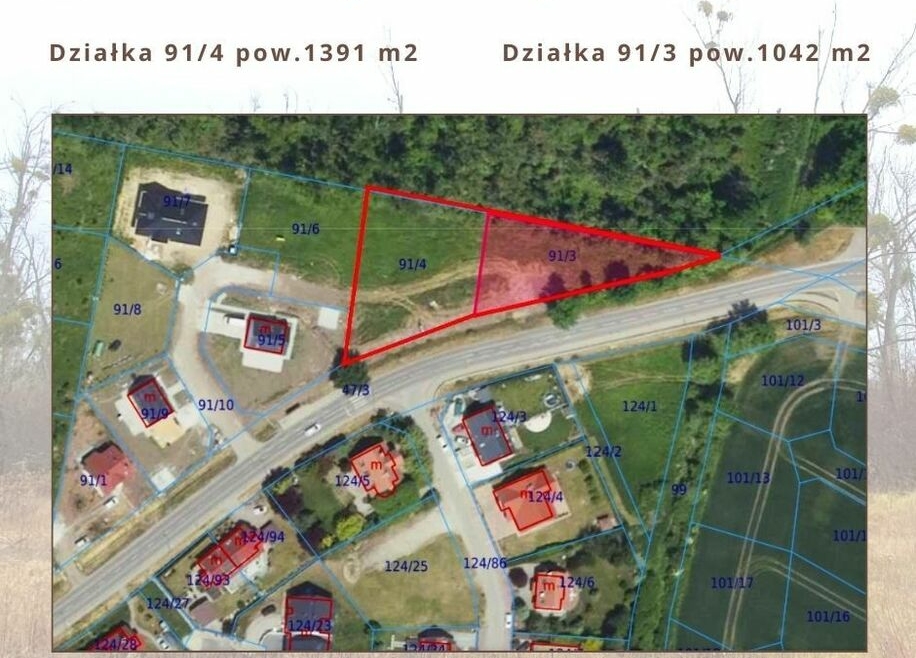 Działka budowlana z projektem domu Krzeptów
