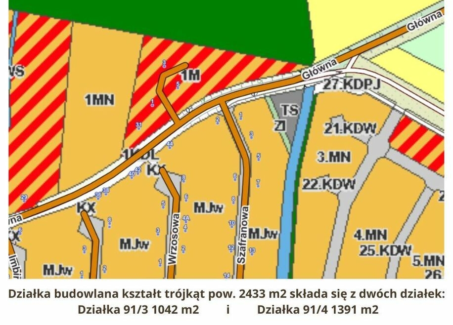 Krzeptów działka budowlana Mieszkaniowa/Usługowa