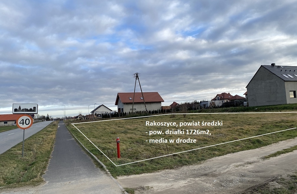 Działka budowlana z mediami, Rakoszyce k.Kątów Wr.