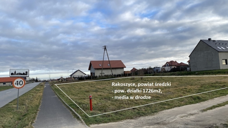 Działka budowlana z mediami, Rakoszyce k.Kątów Wr.